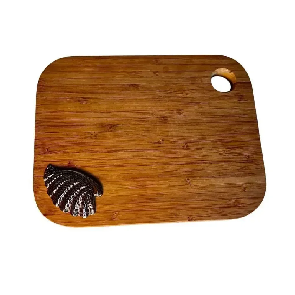 Made by Design Bamboo and Poly Flip Cutting Board W Decorative Shell Inlay